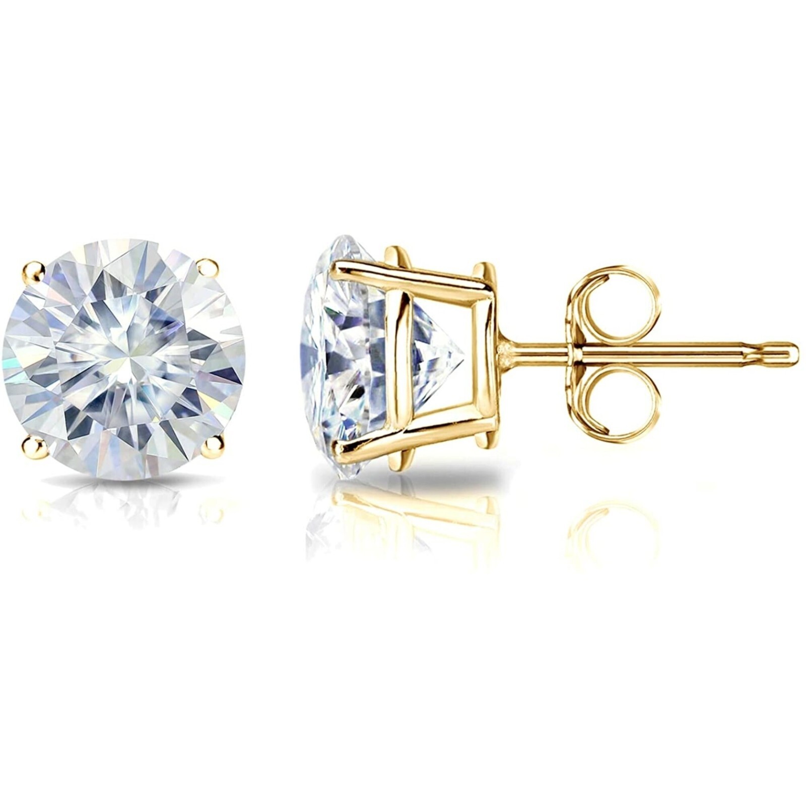 2 ctw. Sparkling Lab-Created Diamond Studs in14k Yellow Gold w/butterfly backs
