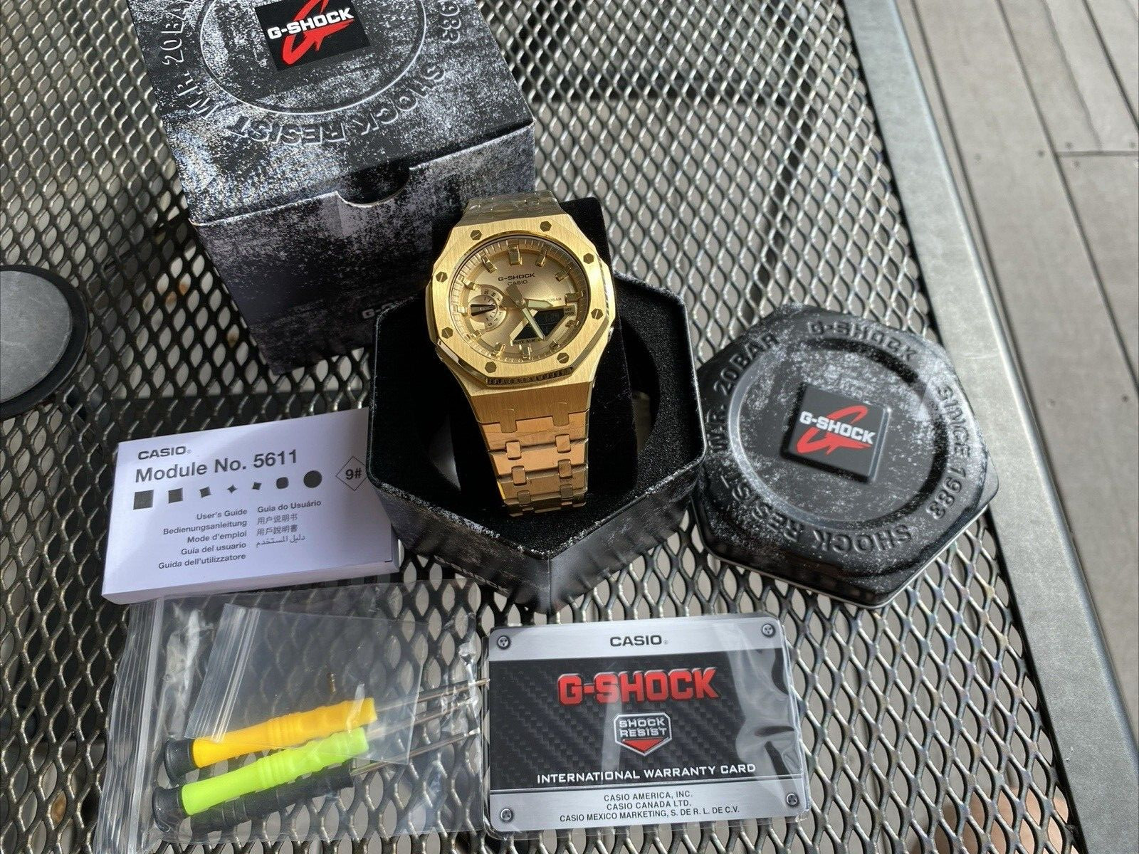 New Casio G-Shock Gold Color GA2100 All Yellow Gold custom modification