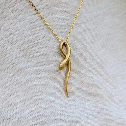 0.10Ct Round Simulated Diamond Eye Snake Pendant 18″ Necklace 14k Gold Plated