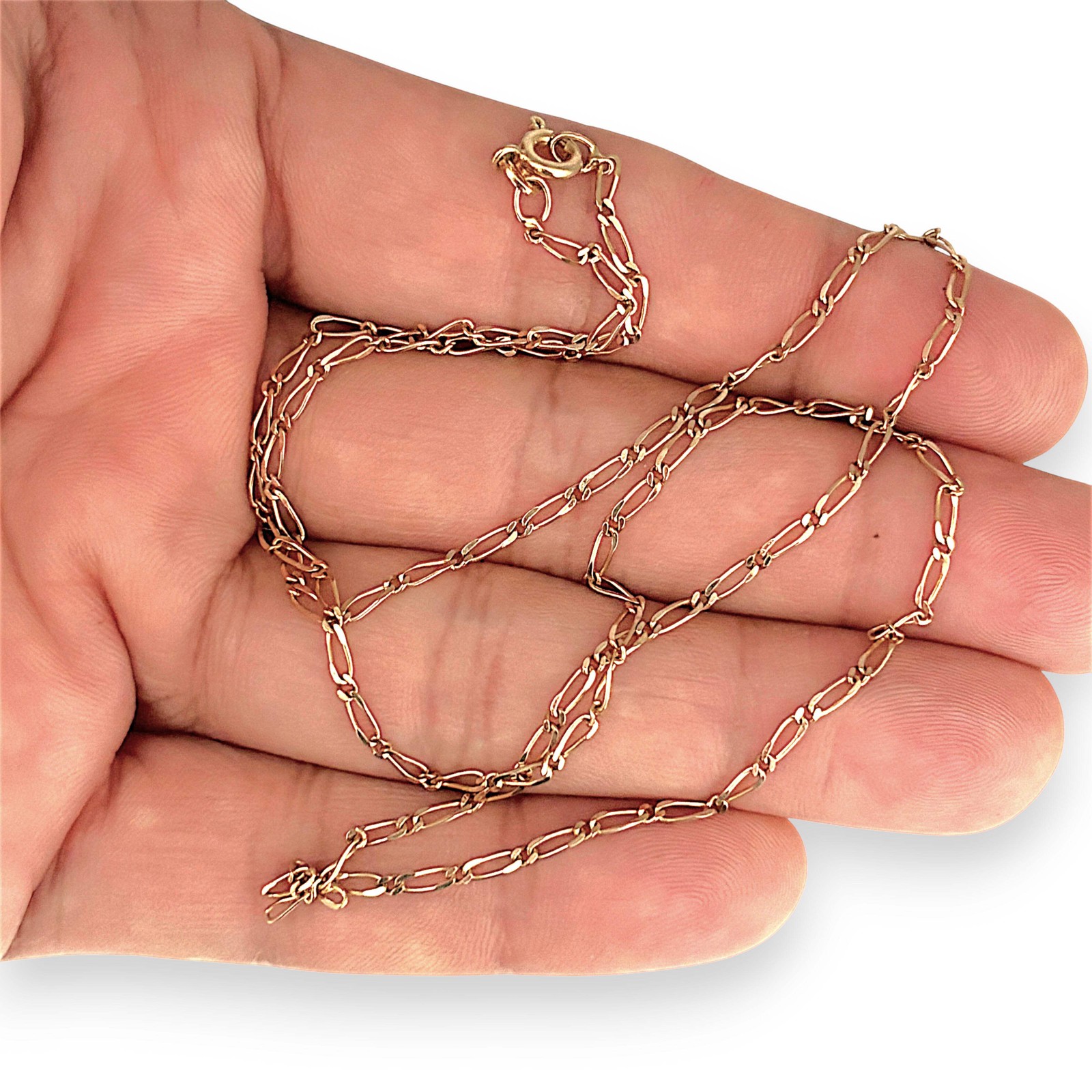 NZGD | 9ct Gold UNOAERRE Aurora 1×1 Fiagor Chain 50cm