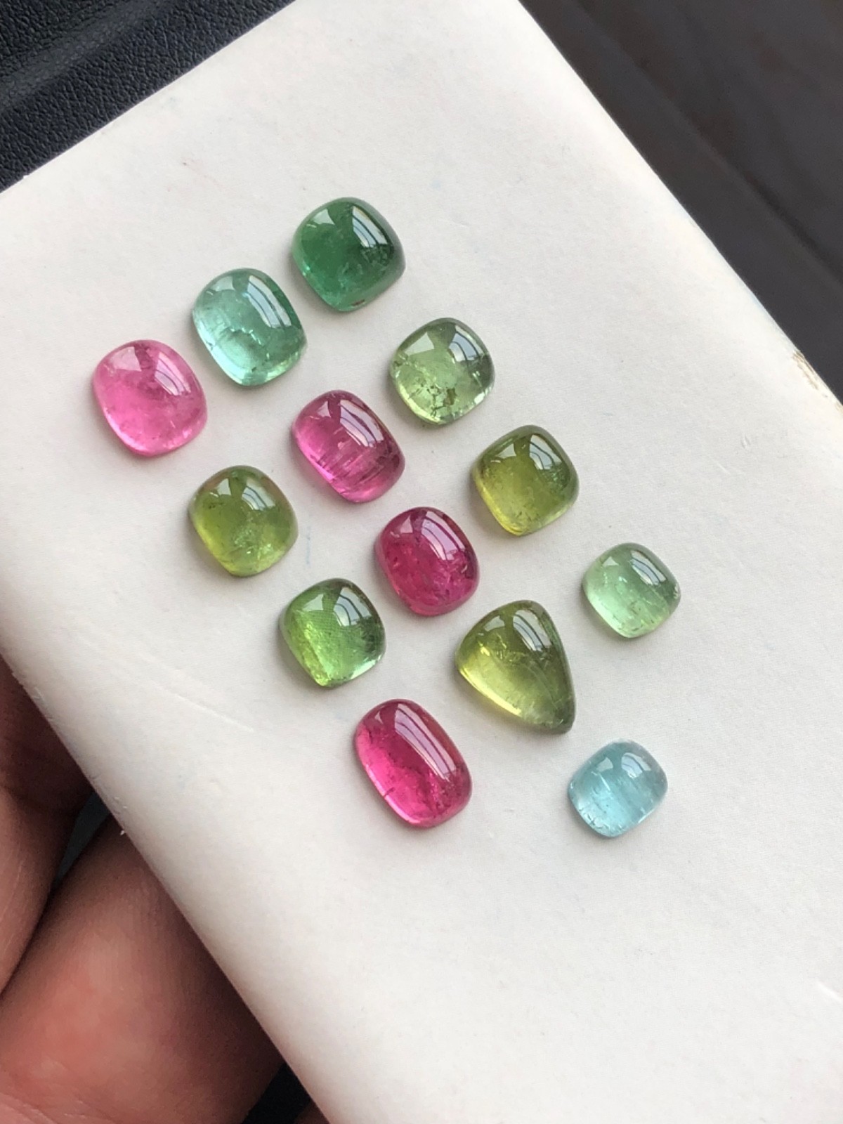 29 carat natural mixed shape tourmaline cabochon 6.5mm to 10.5mm Loose Gemstone