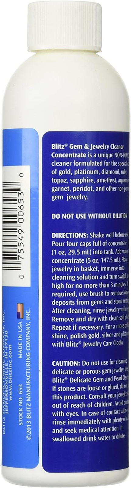 653 Gem & Jewelry Non-Toxic Cleaner Concentrate for Use in Cleaning Machines, 8