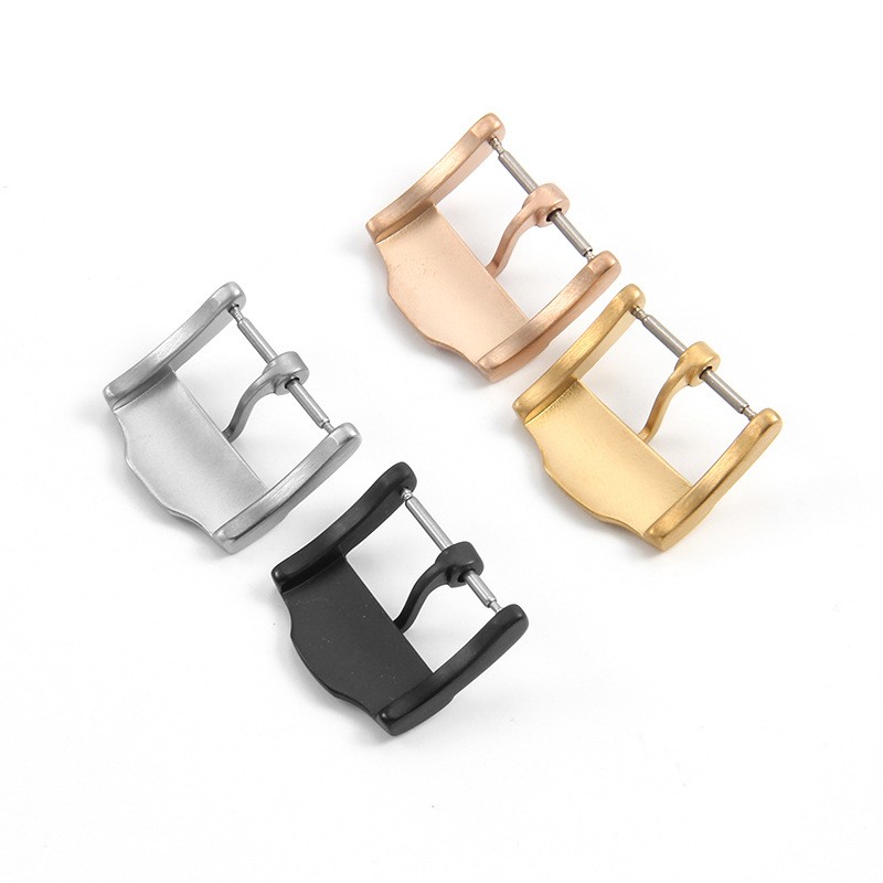 Quality Solid Stainless Steel Watch Buckle Rubber Strap Metal Pin Clasp 18mm