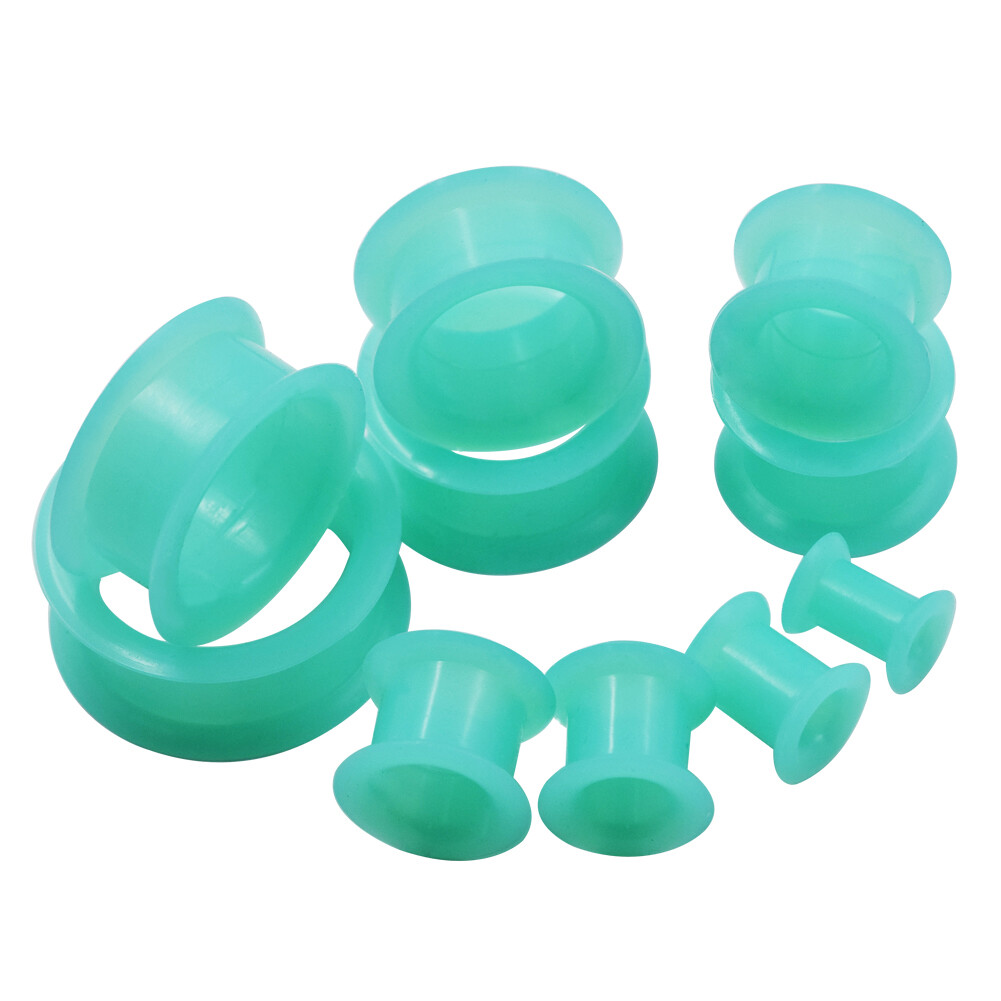 1 Pair Thick Silicone Ear Gauges Plugs Soft Flesh Tunnels Ear Stretchers 2g-1″