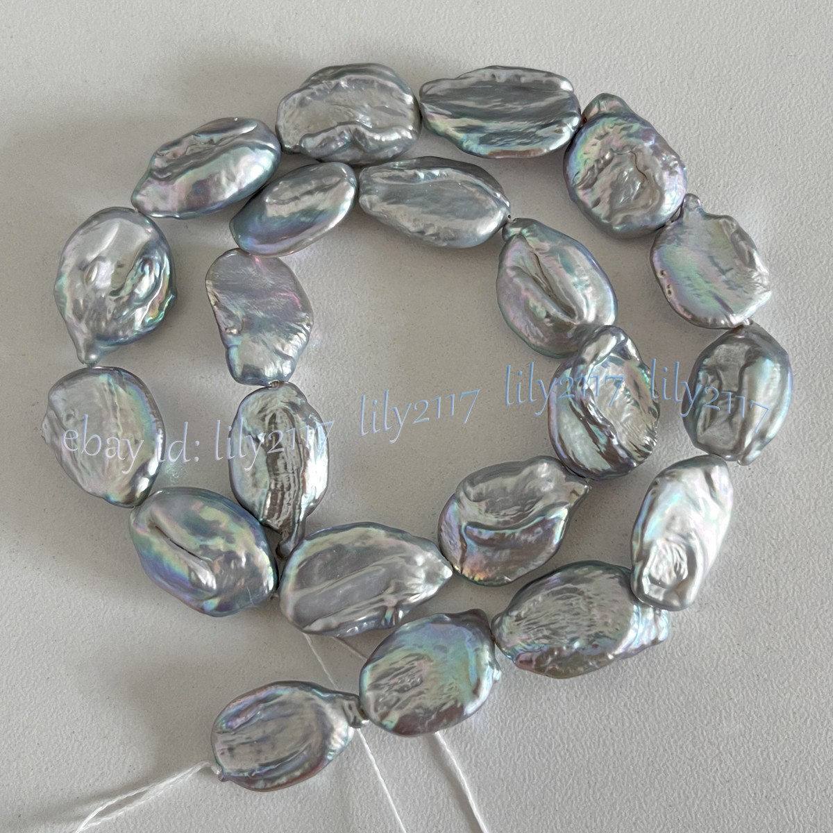 Luster 15-20mm Natural South Sea Gray Baroque Keshi Pearl Loose Beads 15″ Strand
