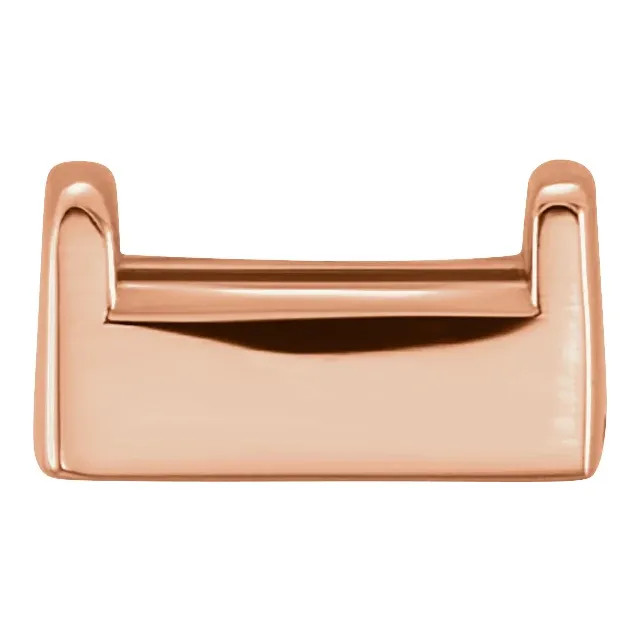 10K Rose Gold Unset Straight Baguette Solid Base Setting