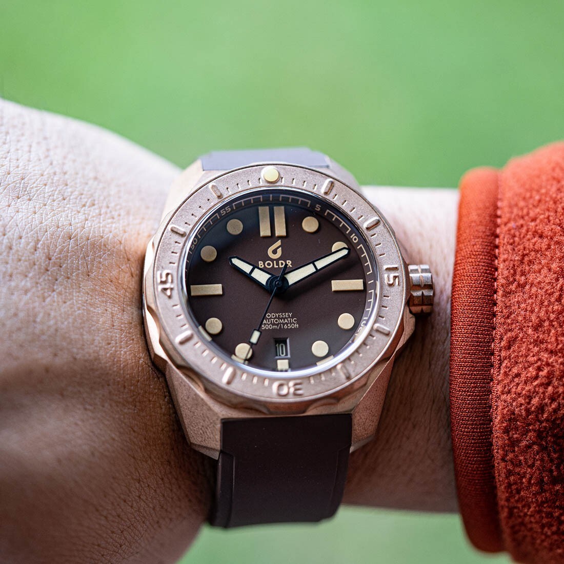 BOLDR “ODYSSEY BRONZE AUBURN” Automatico Bronzo Marrone Zaffiro Orologio Uomo