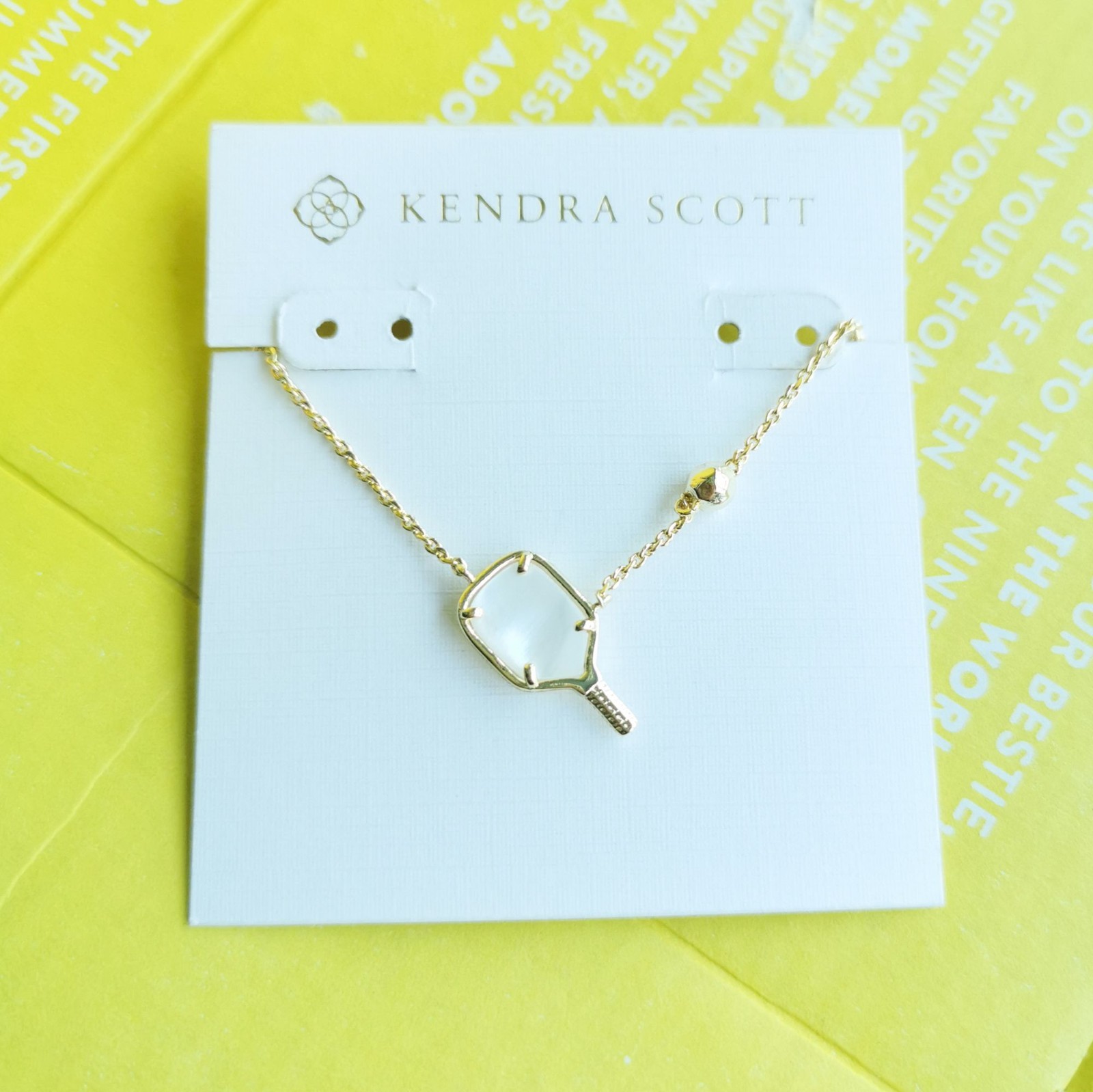 Kendra Scott Pickleball Ivory Mother-of-Pearl Necklace – Gold