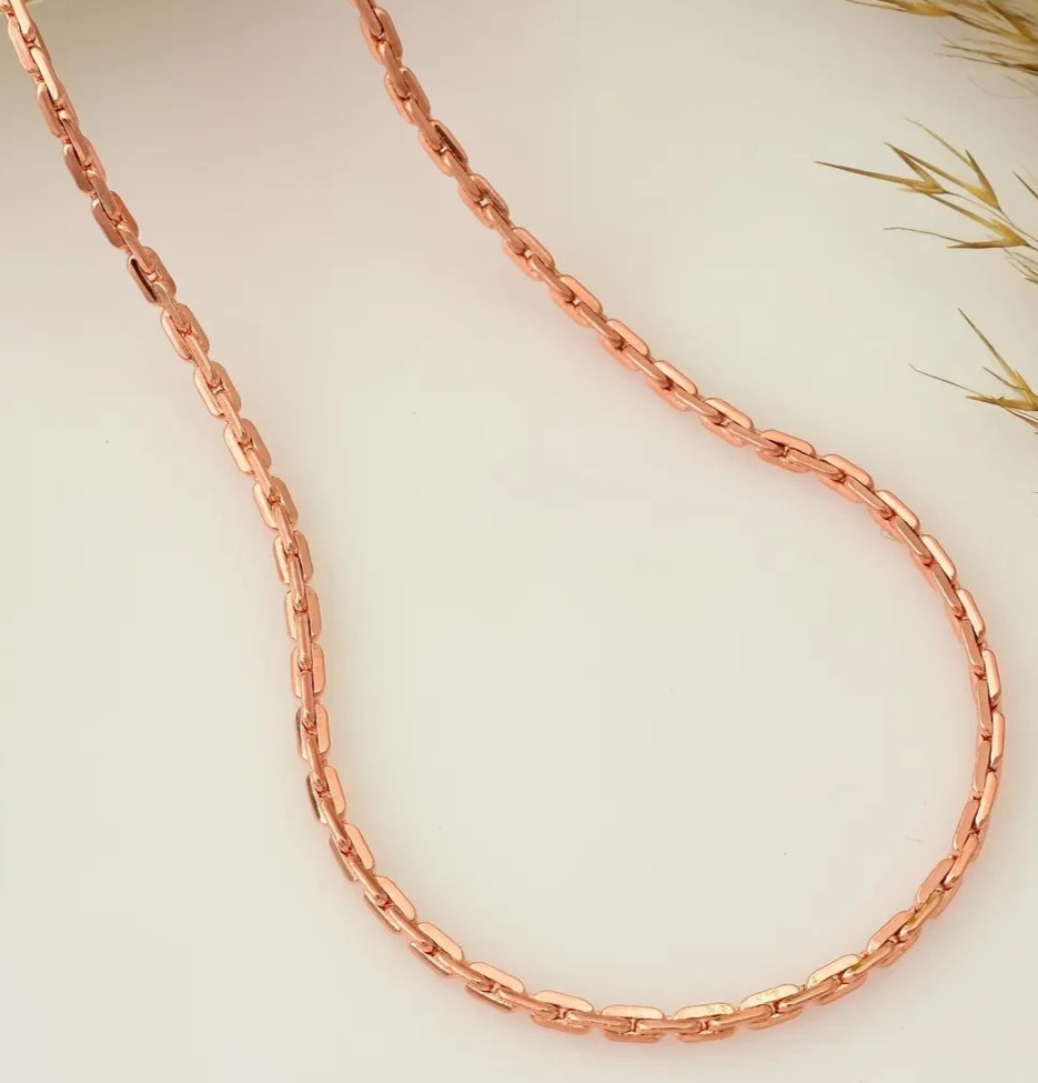 26 inch Pure Copper Solid Link Chain Necklace, Healing Copper Jewelry Spiritual