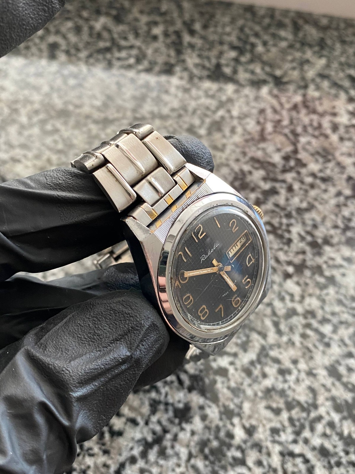 Vintage Raketa Watch Soviet Dial Black mechanical Original Wristwach Rare USSR