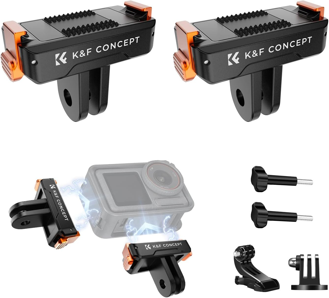 2 Pack Magnetic Quick Release Adapter Mount for DJI Osmo Action 5 Pro, Extension