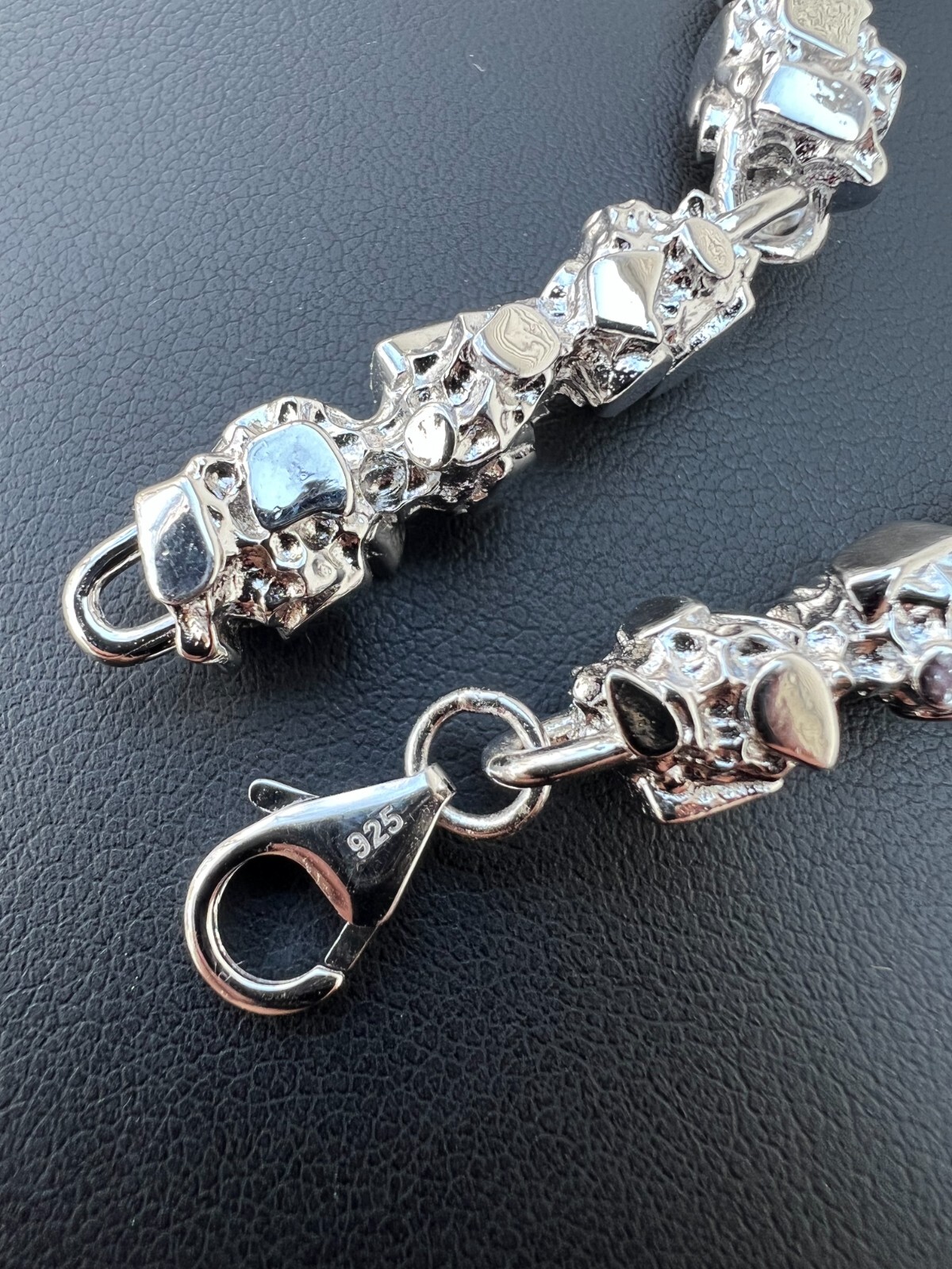 Mens HEAVY Real Solid 925 Sterling Silver Nugget Link Chain Necklace 8mm 18-30″