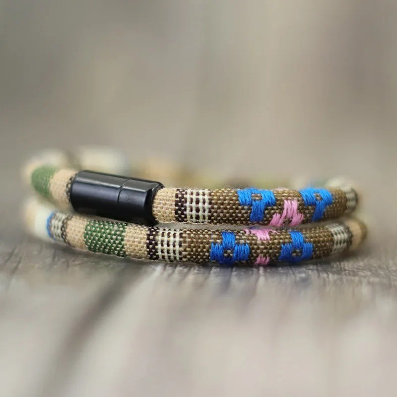 Tactical Bohemian Rope Bracelet Men Strong Magnetic Clasp Adventure Gear