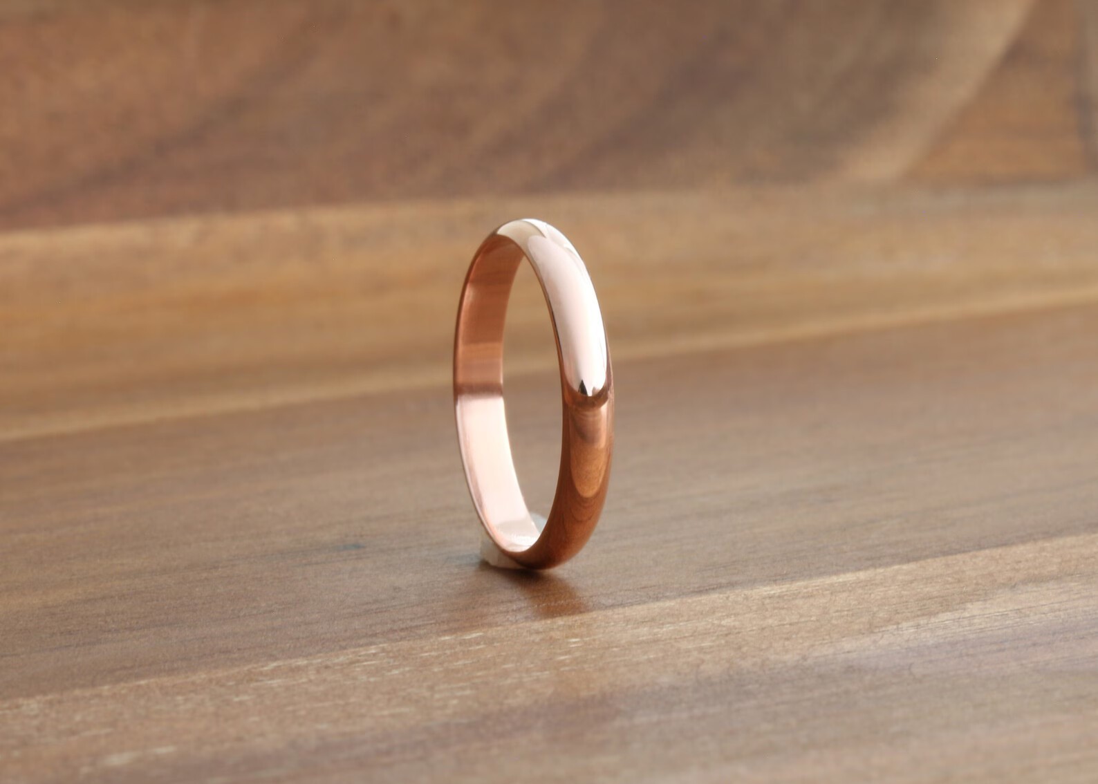 Polished Copper Band, Pure Copper Ring, Half Round Unisex Men Women Jewelry Gift