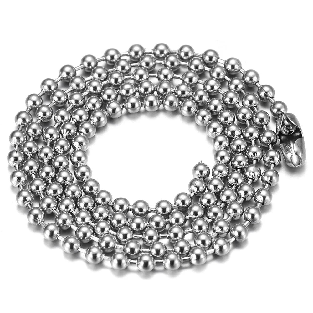 Stainless Steel Finished Chains Necklace Ball Chain with Findings Bundle Steel J