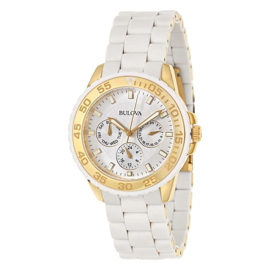 Bulova Women’s White Dial Quartz Watch 98N102