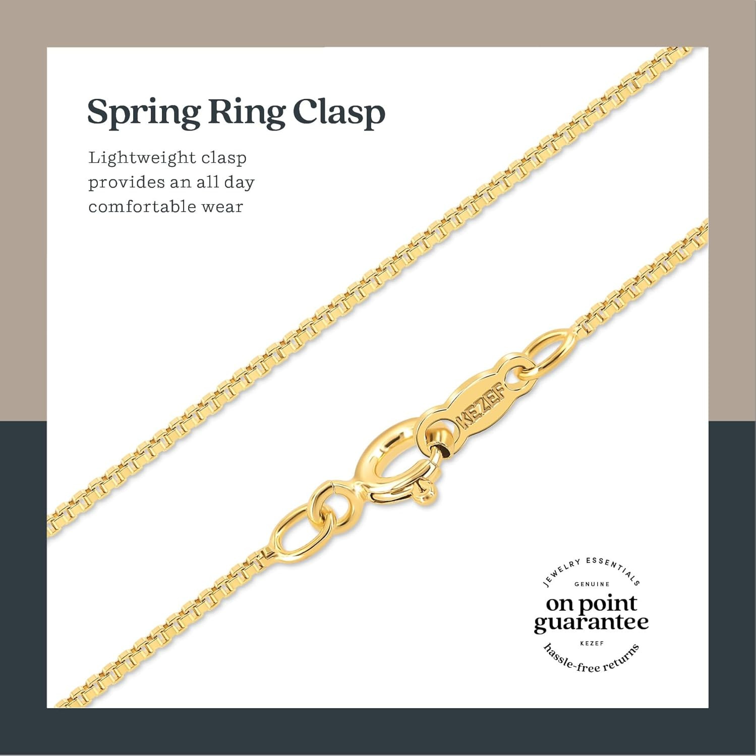 18K Gold Plated 925 Sterling Silver Box Chain Necklace for Women, 1Mm Thin & Stu