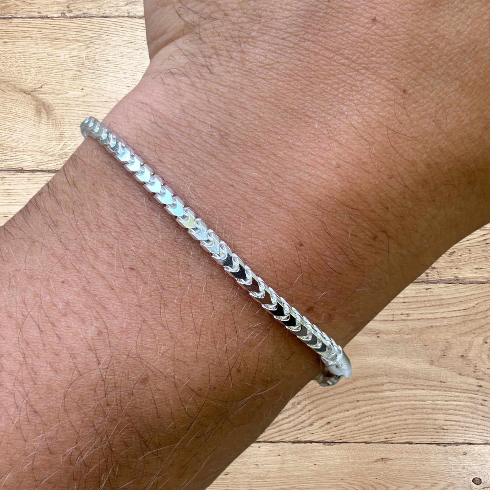 3mm Franco Link Bracelet – Real Solid 925 Sterling Silver Or 14k Gold Vermeil