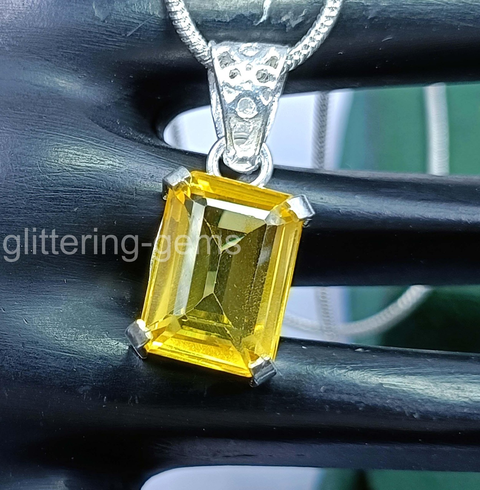 IGL Certified 25.0 Ct Natural Sapphire 925 Silver Pendant Loose Gemstone 5JOU
