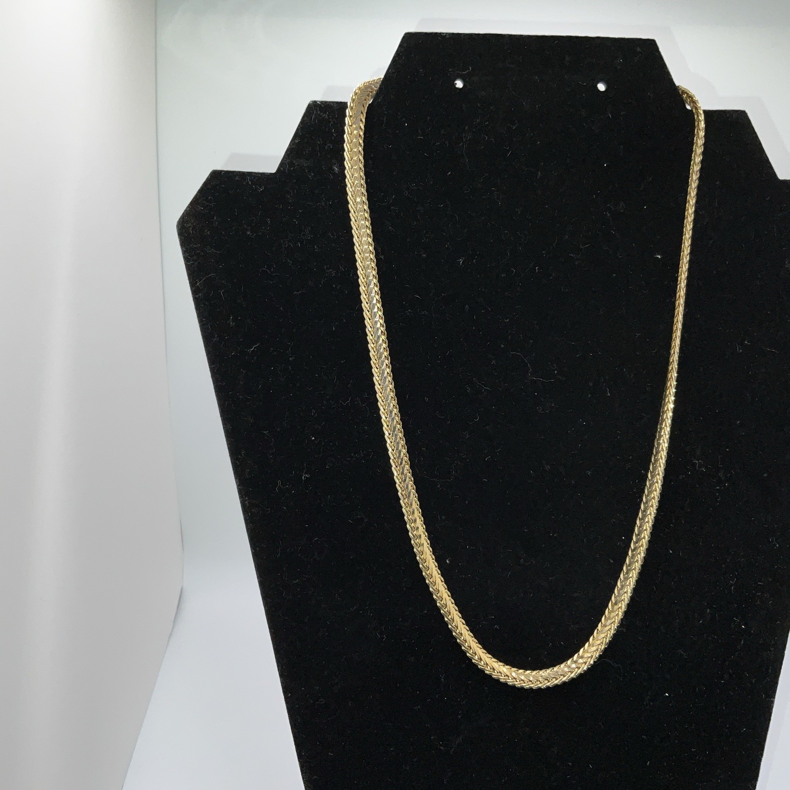 14K GP ITARY Wheat Chain Necklace 18.5 “ Lobster Claw 1/4” Wide Stamped VTG