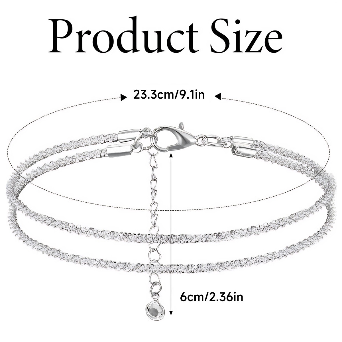Gold Silver Ankle Bracelets Dainty Layered Adjust Waterproof Anklet Women Gifts