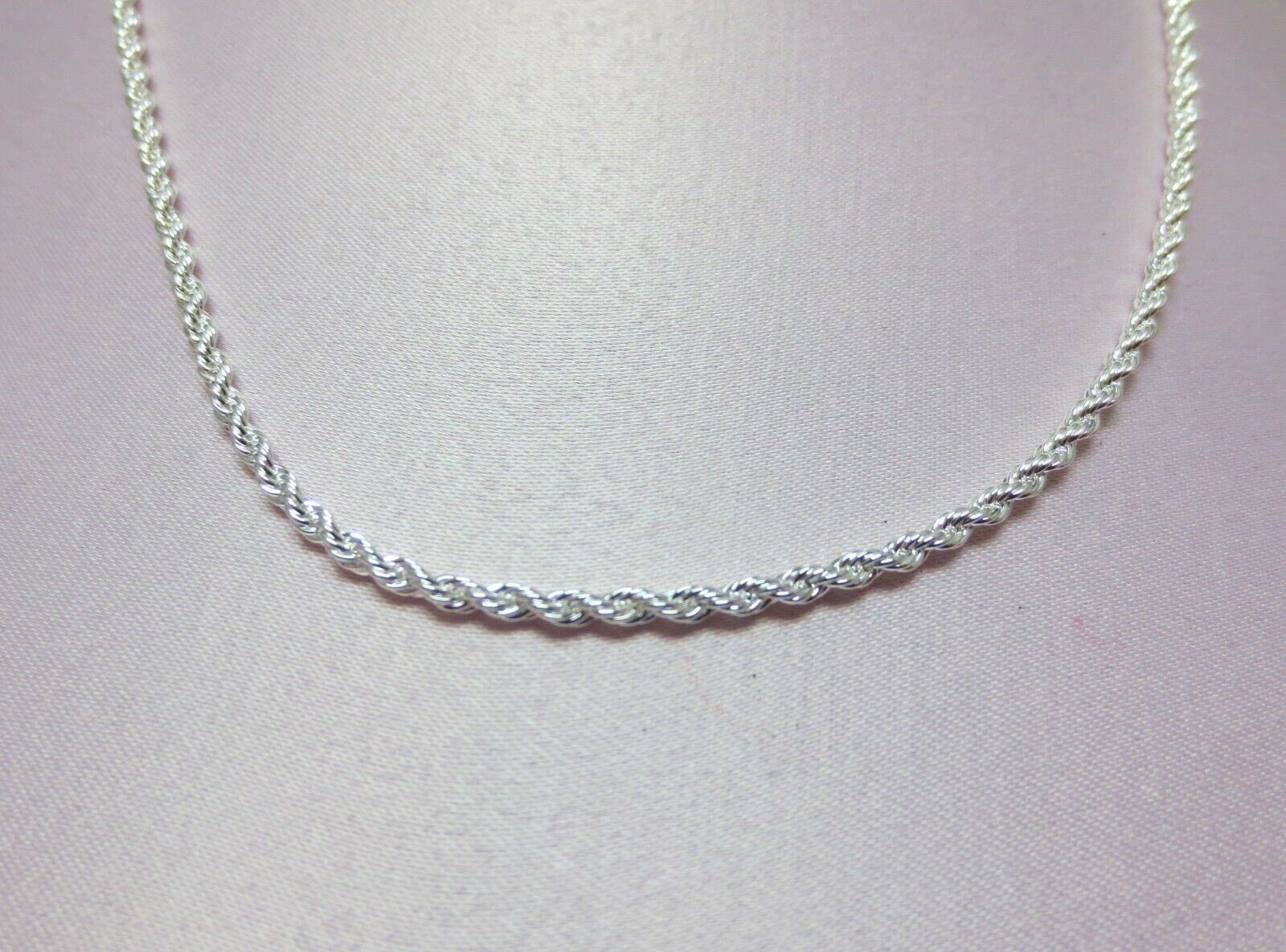 16″-30″ INCH STERLING SILVER PLATED 2.5 MM ROPE FRENCH STYLE CHAIN NECKLACE