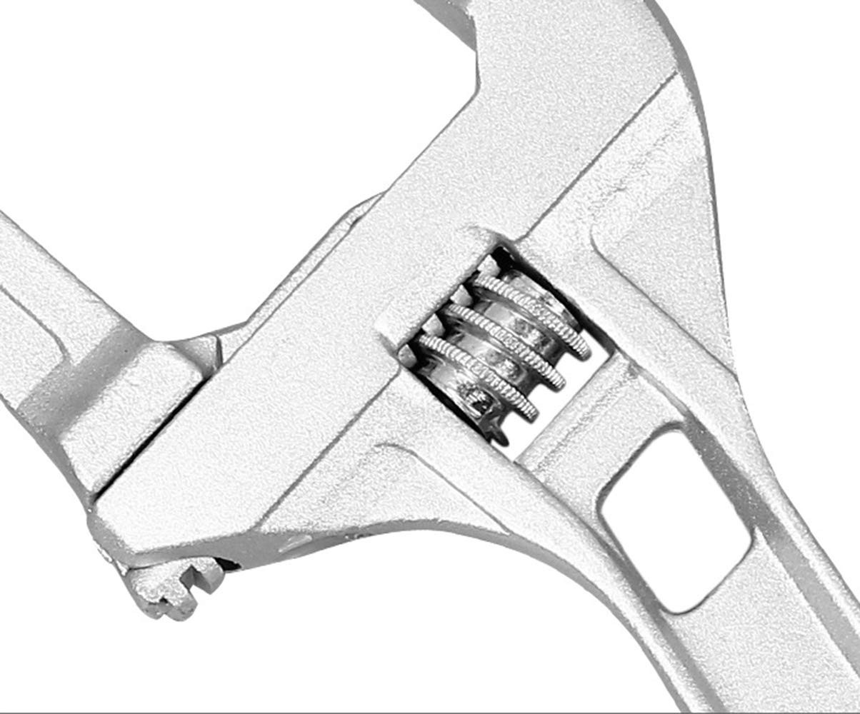 Sehfupoye 8 Inch Adjustable Wrench Aluminum Alloy Jig Saw 16-68mm, Silver