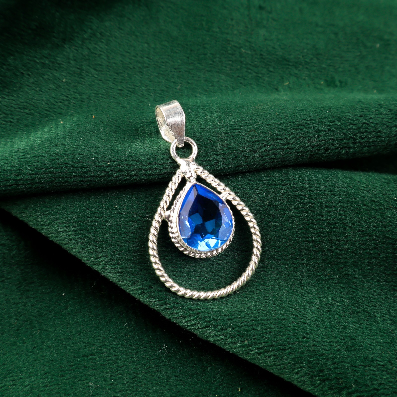 Natural Tanzanite Gemstone Jewelry 925 Sterling Silver Pendant For Girls