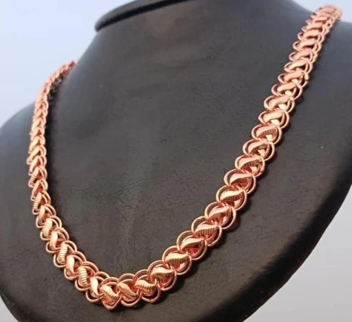 26 inch Pure Copper Solid HELIX Chain Necklace, Healing Jewelry Spiritual