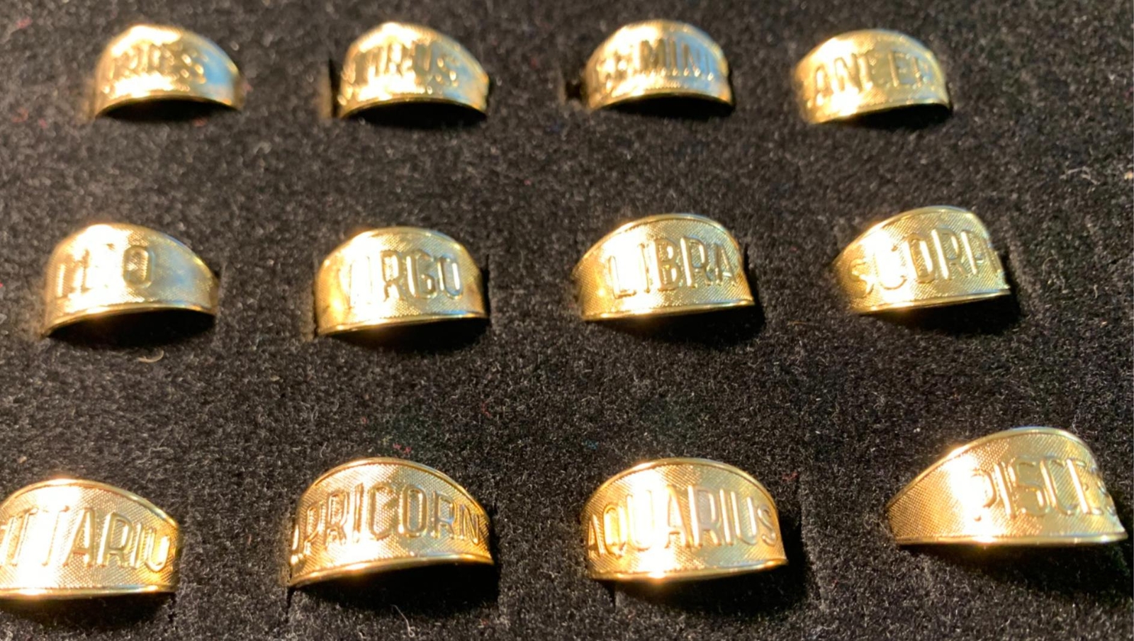 14KT GOLD PLATED ADJUSTABLE ZODIAC RING USA SELLER
