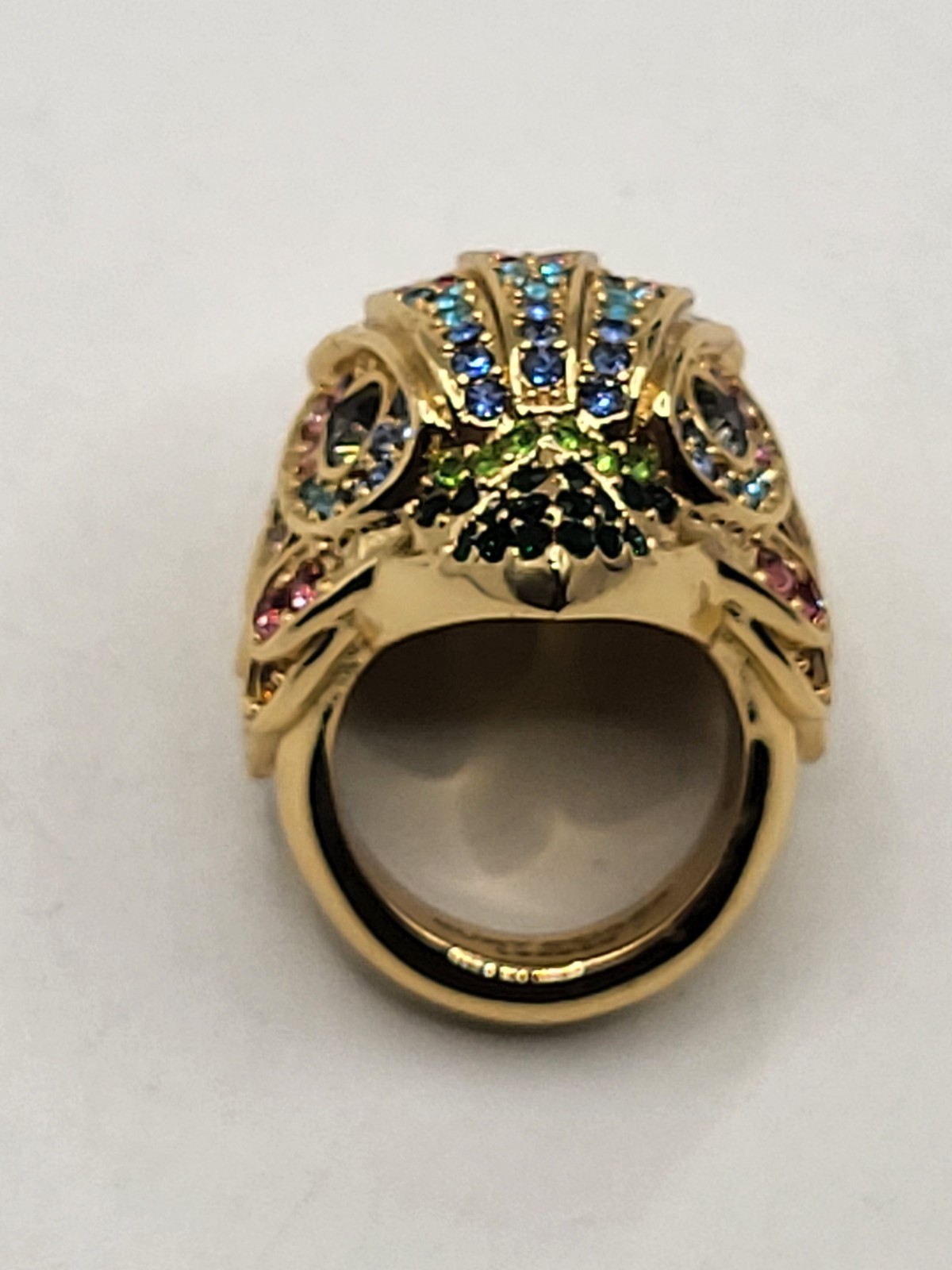 NIB KURT GEIGER London Multicolored Crystal Eagle Head Ring Sz 7 MSRP $148