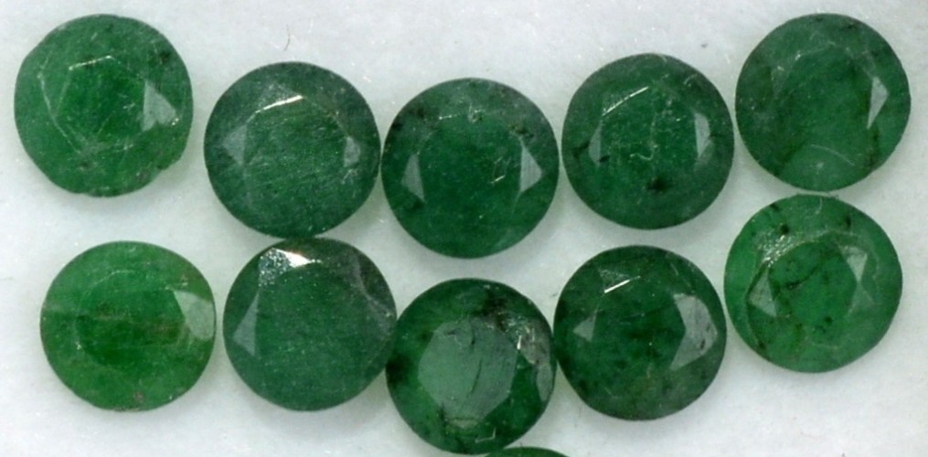 EMERALD 13 MM ROUND CUT 6 PIECE SET CALIBRATED BEAUTIFUL GREEN COLOR TREATED