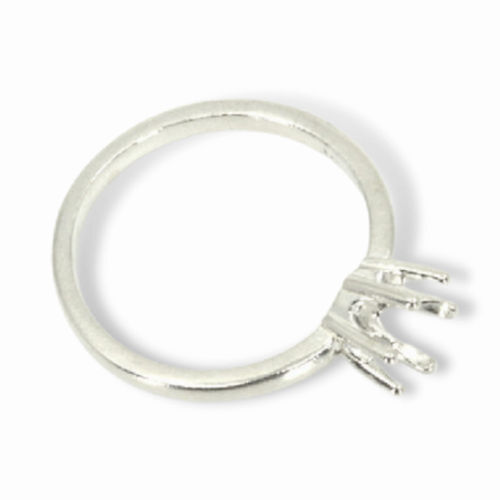 (4mm – 6.5mm) Round 6-Prong Sterling .925 Ring Setting (Ring Size 5,6,7, 8 )