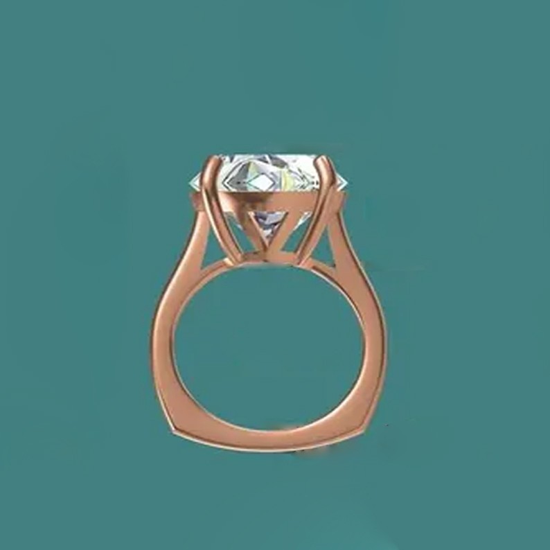 RARE 10 Ct Certified White Round Cut Treated Diamond Solitaire Ring-925 Silver