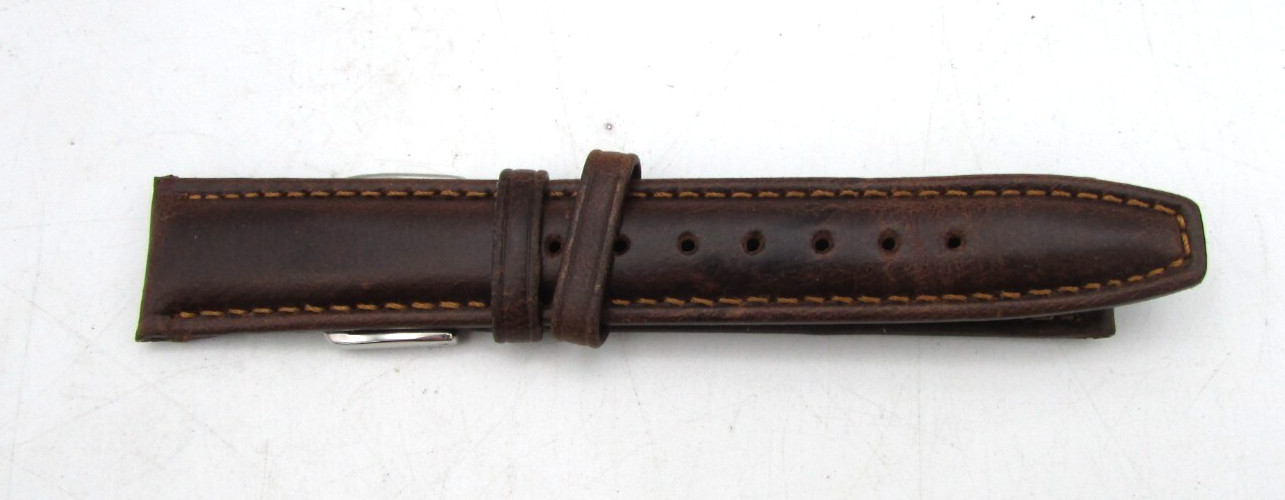 HADLEY ROMA OIL-TAN GENUINE LEATHER WRISTWATCH BAND PARTS OR REPAIR W66