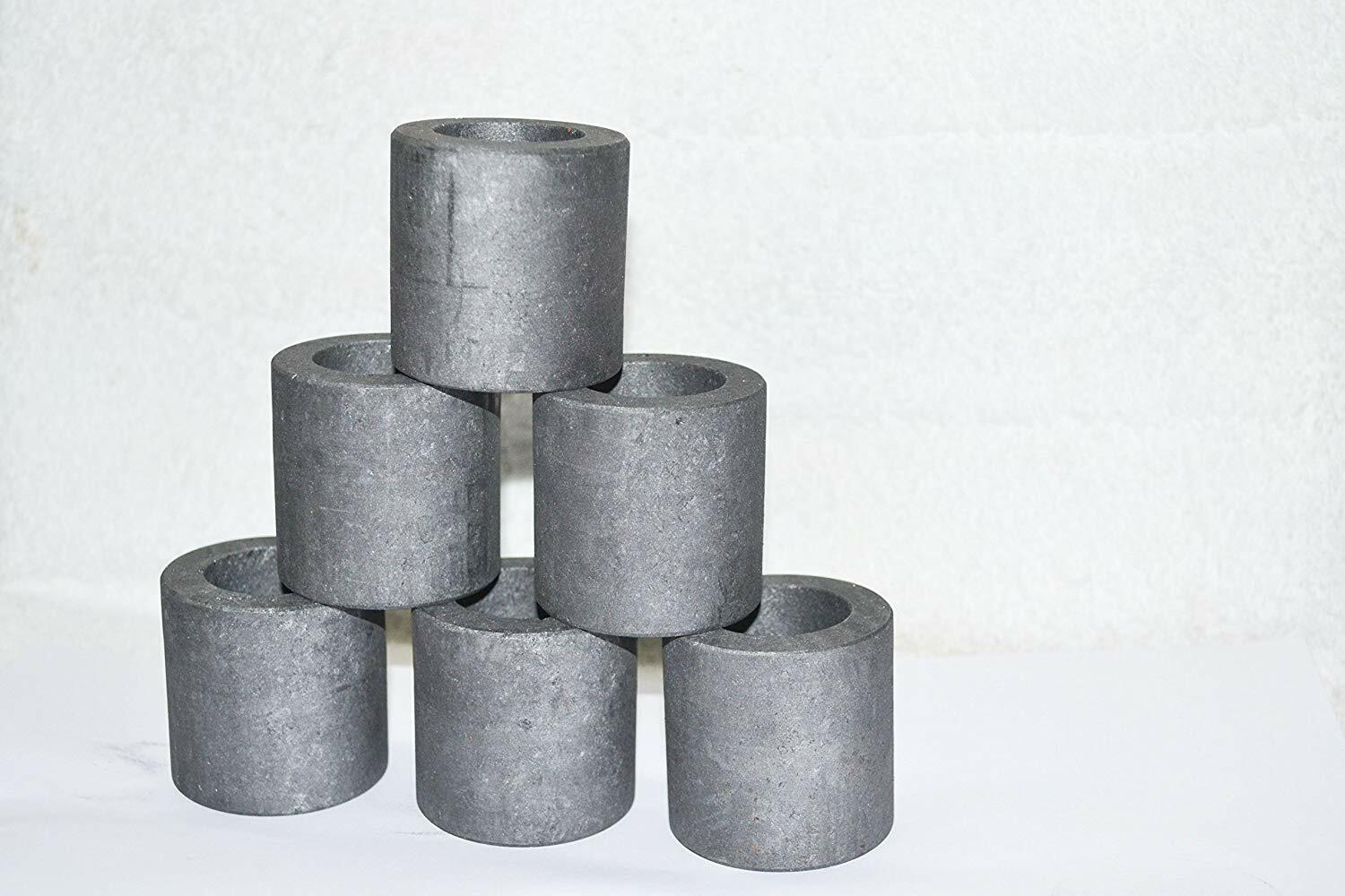 Graphite Crucible for Casting, Melting, Refining Gold, Silver 60×60 -Pack of 6