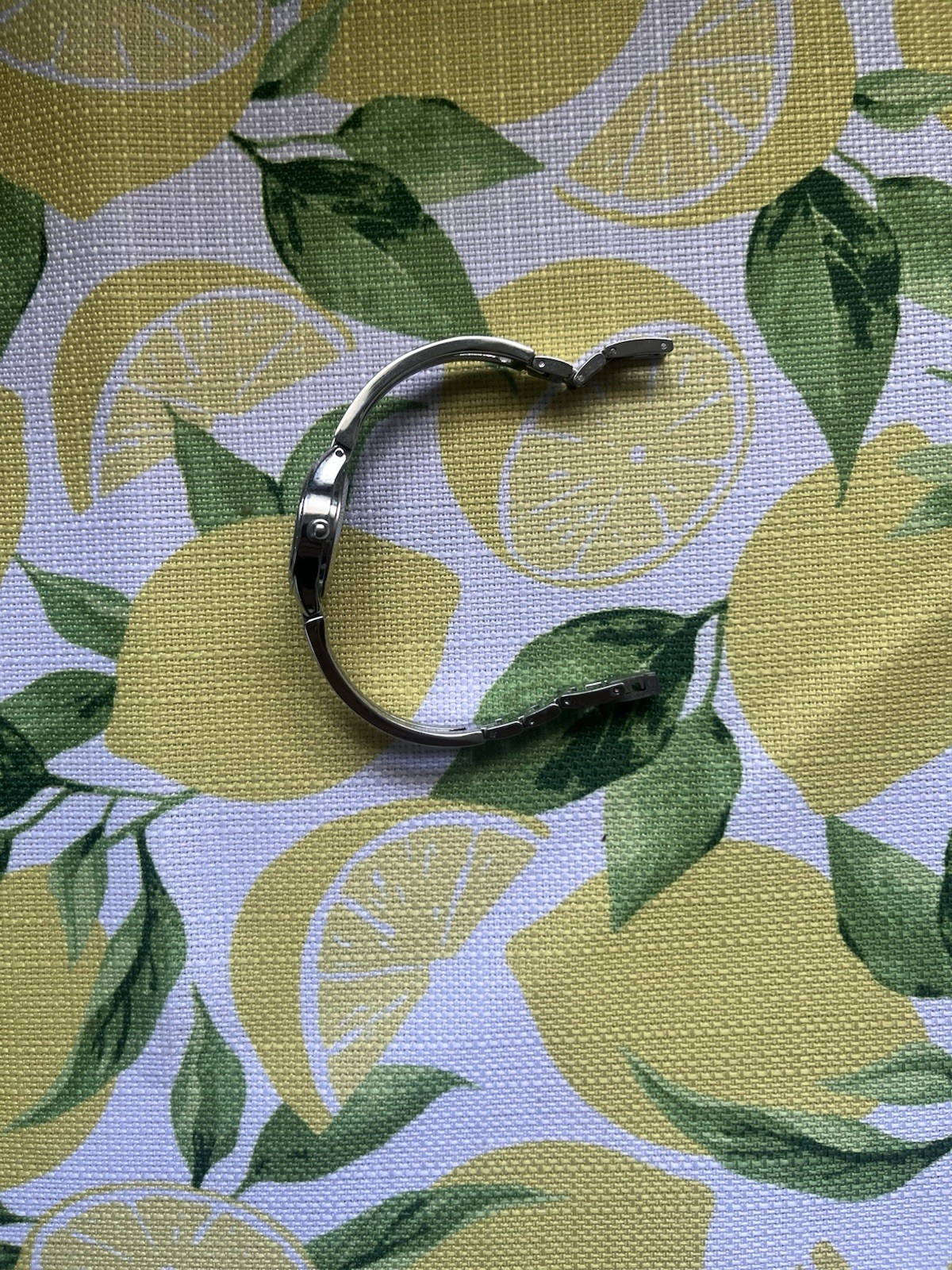 Anne Klein Silver Tone Analog Dress Watch Metal Bangle Band Dot Indexes Round