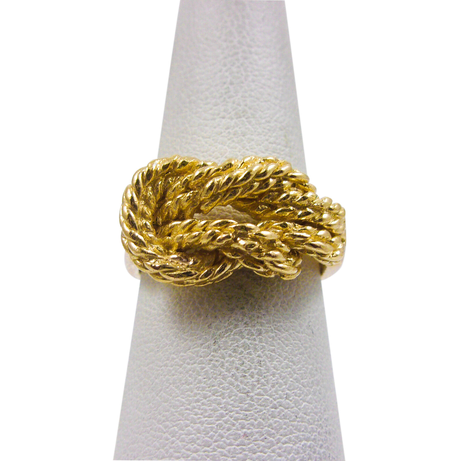Solid 14K Women’s Yellow Gold Ring Love Knot Ring Ring Rope 11mm, Sizes 5 – 12