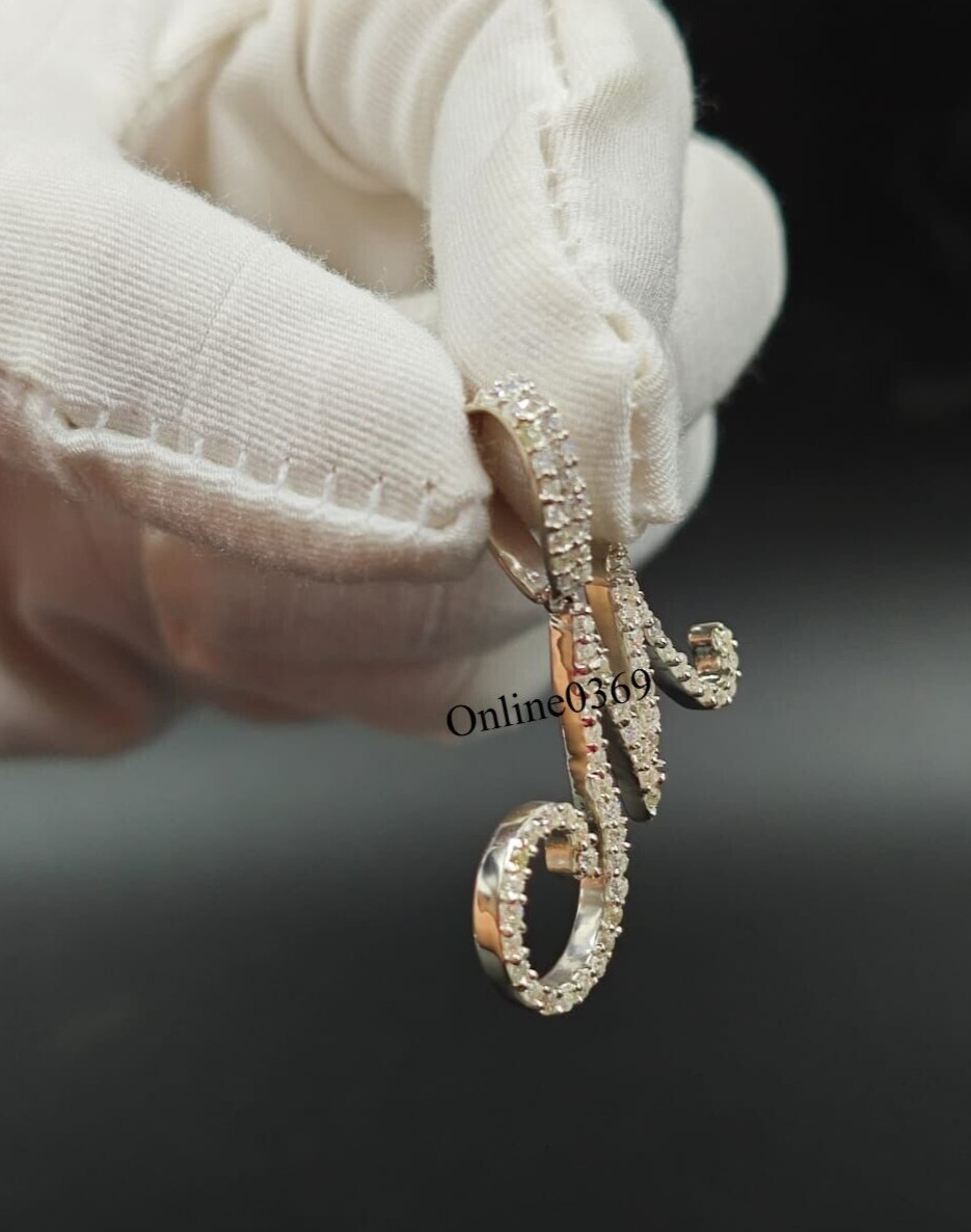 Initial Alphabet “M” Letter Pendant For Men’s In Natural Diamond 925 Silver
