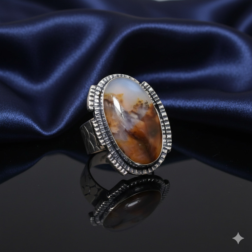 Aqua Neveda Gemstone Handmade Ethnic Jewelry Ring Size 8.5