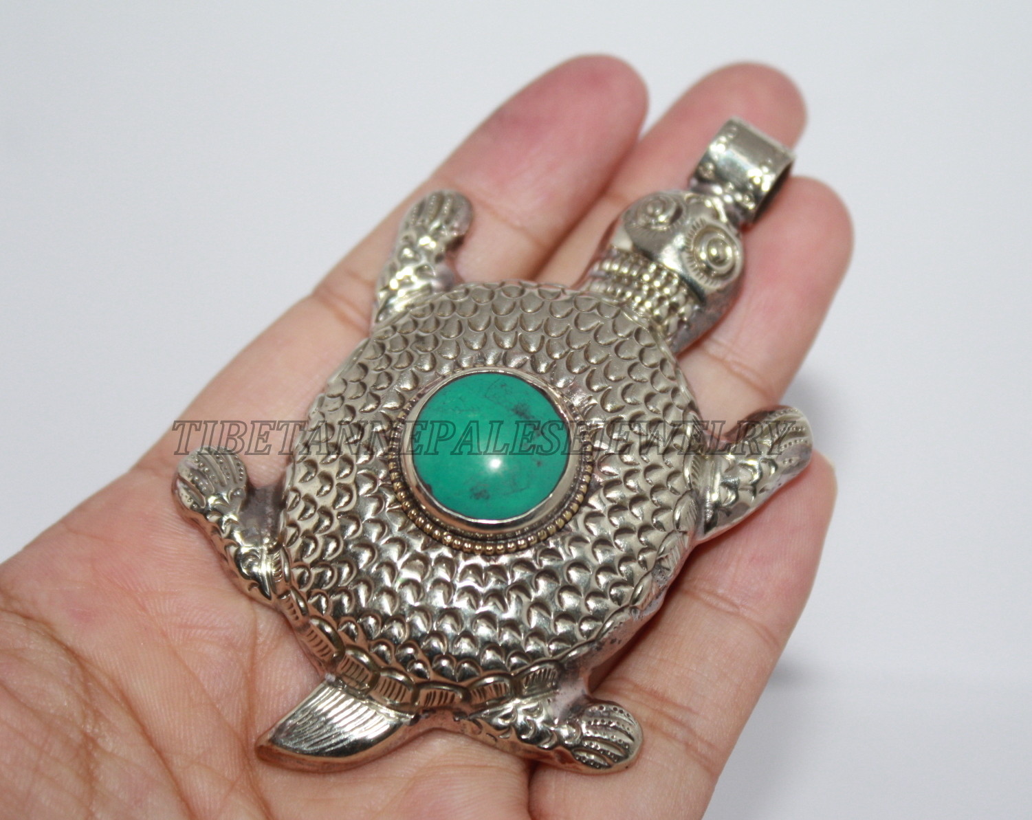Turquoise pendant Turtle Pendant Animal Pendant Tibetan Pendant Nepalese Pendant