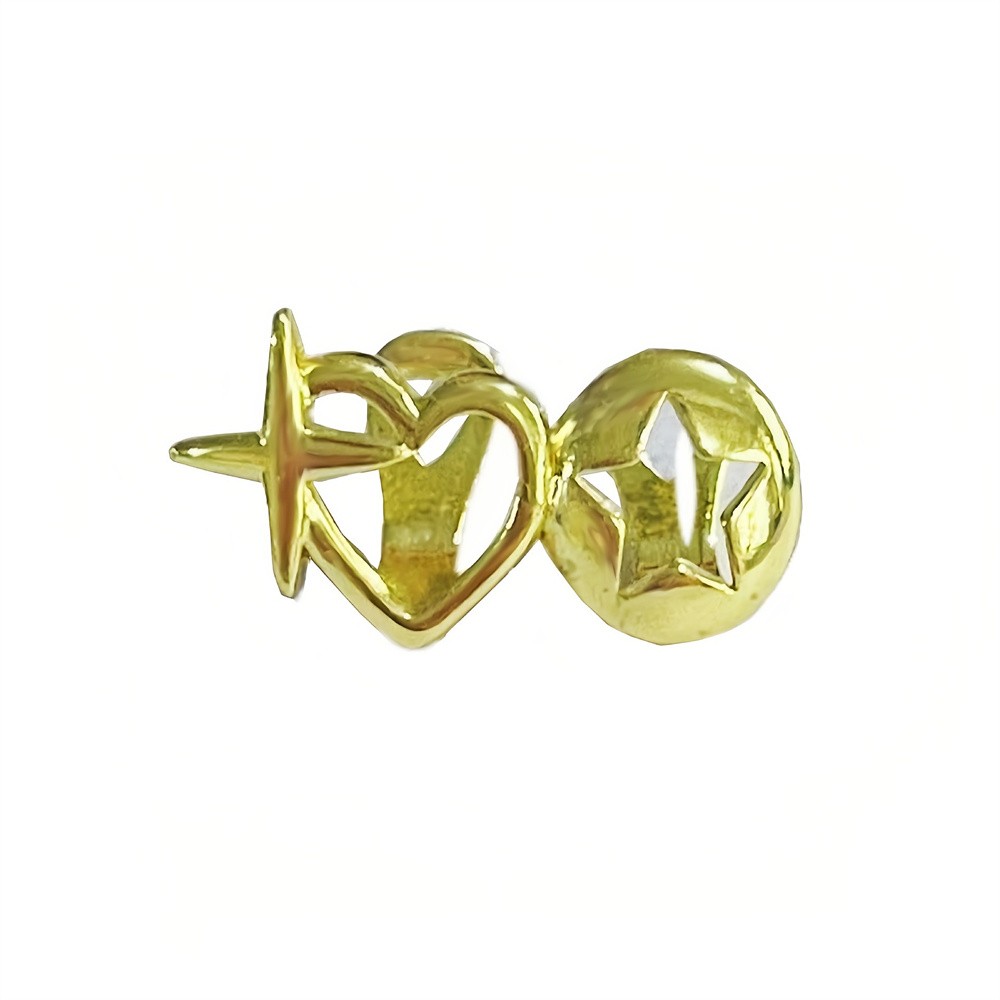 Retro Double Hollow Heart Star Teeth Grillz Hip Hop Glossy Cross Tooth Caps
