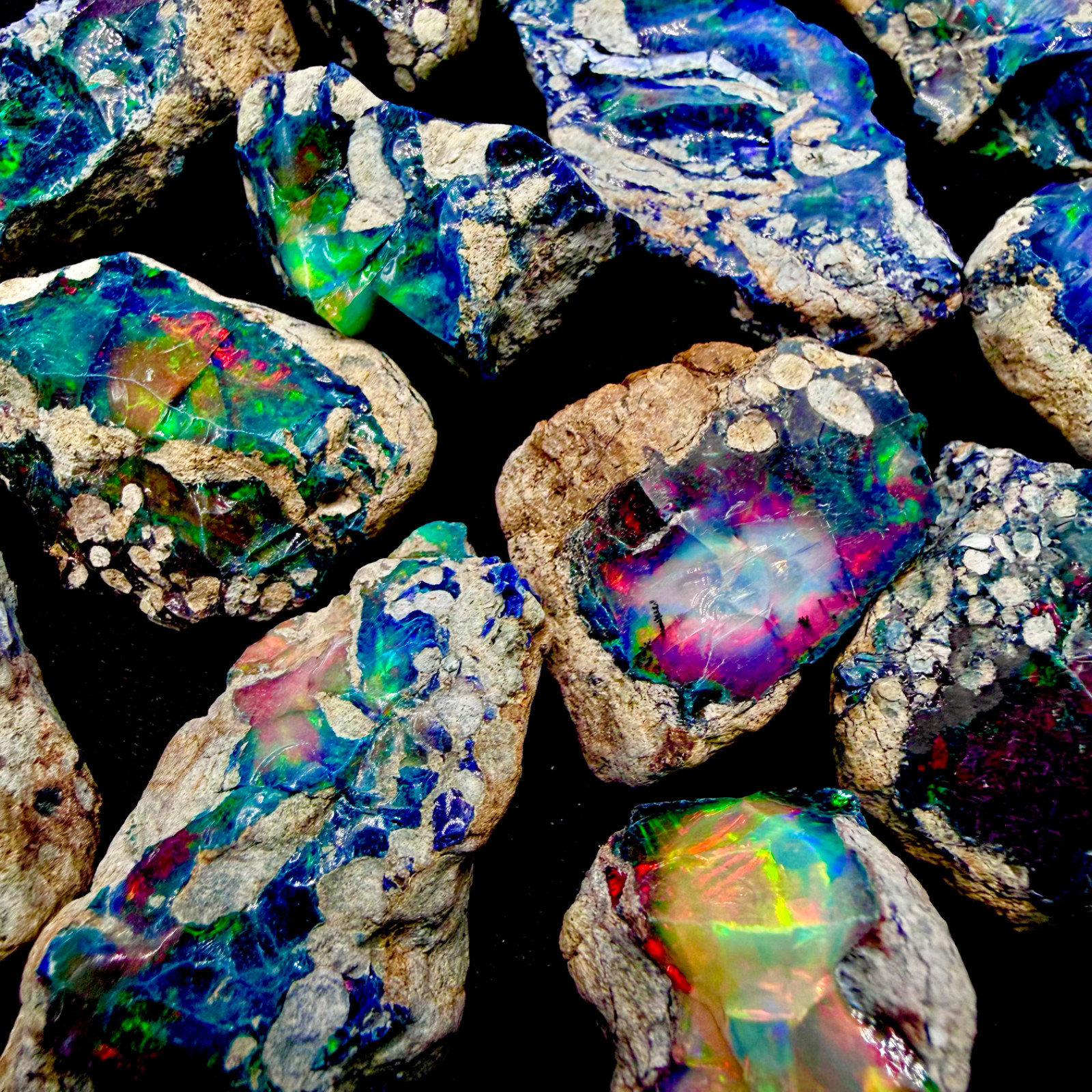 black dry opal rough, Cut grade dry opal large size gemstone, fire raw opal