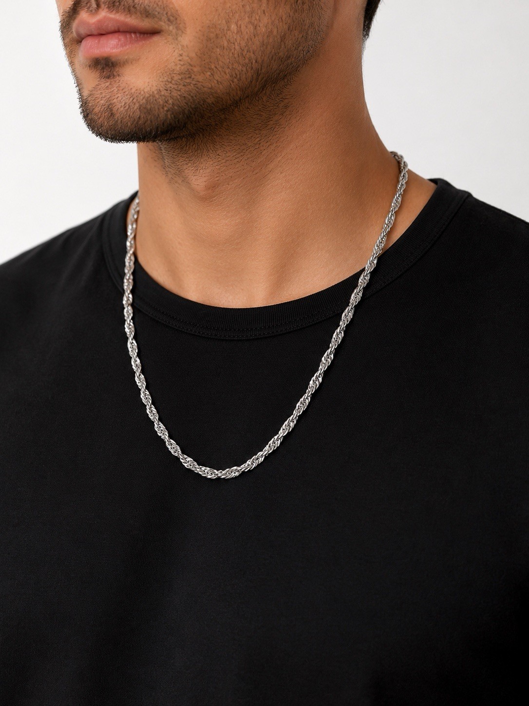 Tweisted Sterling Silver 30 Grams 22.5” Chain Made In Italy 5-6mm Wide