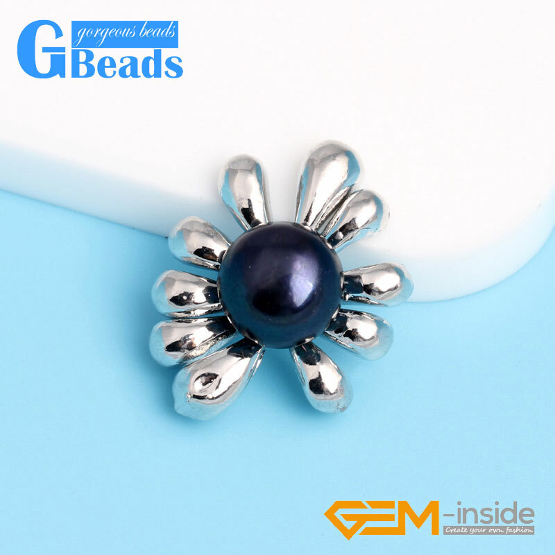 White Gold Plated Tree Shape Freshwater Pearl Beaded Pendant Necklace 10-11mm