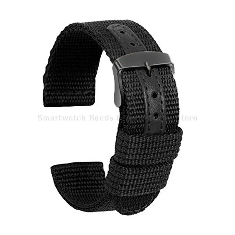 18mm 20mm 22mm 24mm Military Canvas Nylon Wrist Watch Band Strap Bracelet Sport