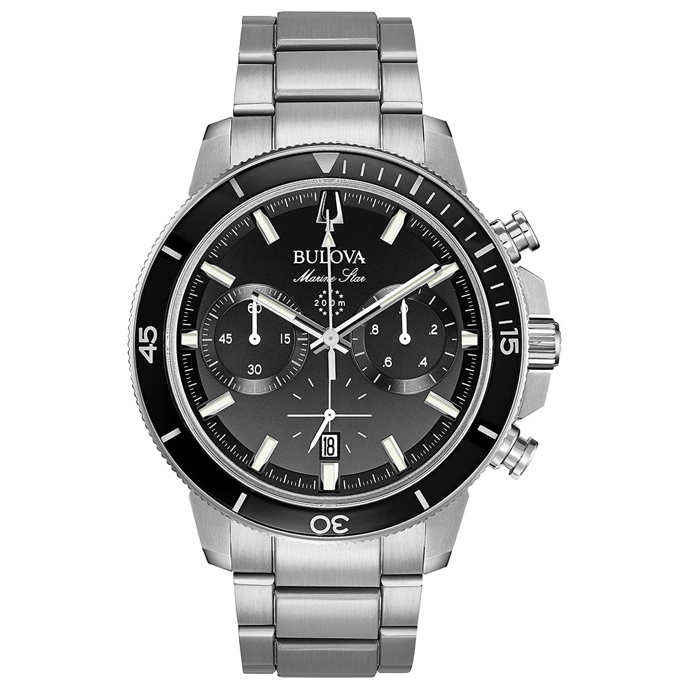 Bulova Men’s Marine Star 96B272 Six-Hand Quartz Chronograph Diver Watch 45 mm