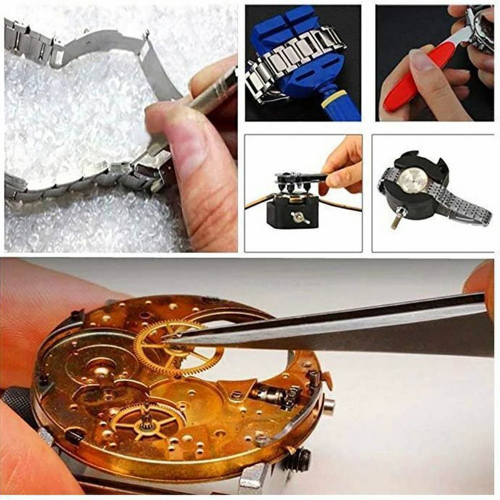 147PCS Watch Repair Kit Watchmaker Back Case Remover Opener Link Pin Spring Bar