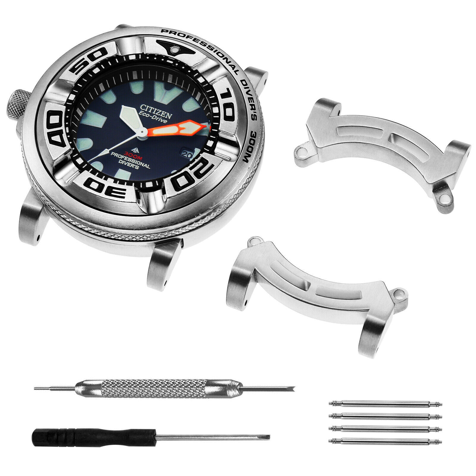 Silver brushed Finish adapter $ Citizen Ecozilla Autozilla Eco Zilla Fits BJ8050