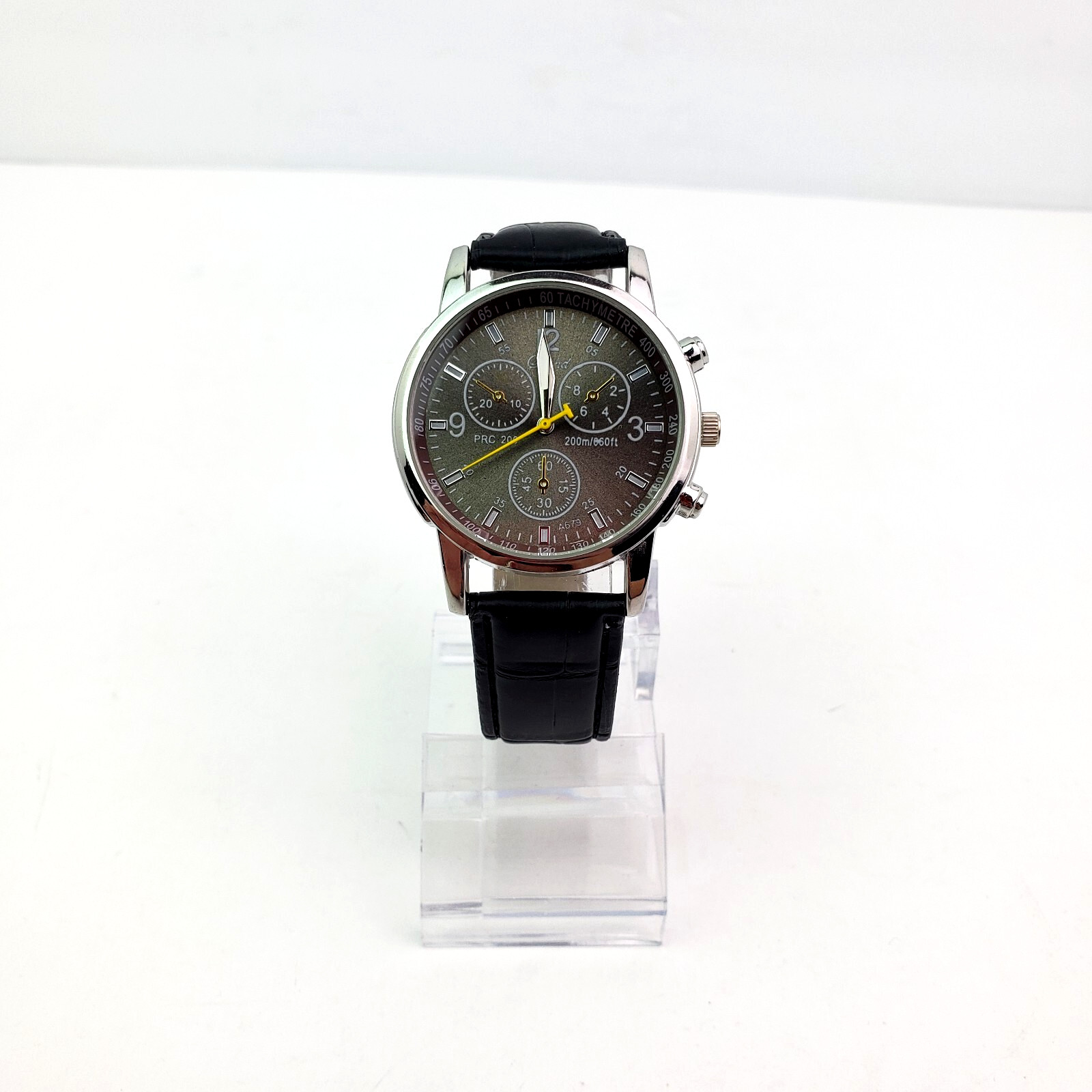 Unbranded Fashion Costume Adult Gray Face Black Band Watch NEEDS BATTERY